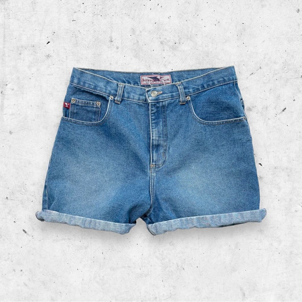 Vtg 90s Department of Youth Denim Jeans Shorts, High Rise Mom Cuffed Wide Leg 32